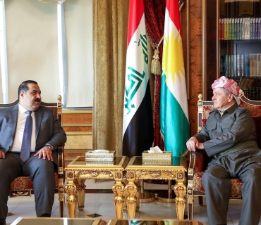 لـــە ســـەلاحەددین سەرۆک مەسعود بارزانی پێشوازی لە بەڕێز موسەننا سامەرائی سەرۆکی هاوپەیمانێتی عەزم کرد.