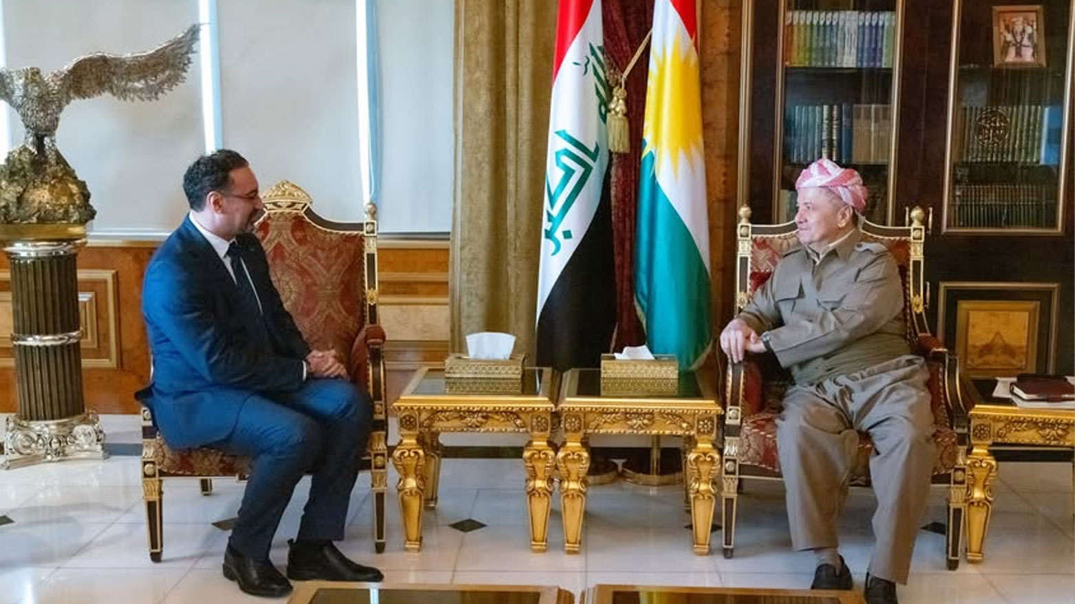 لـــە سەلاحەددین سەرۆک مەسعود بارزانی پێشوازی لە بەڕێز (فواد خازر المجالي) کونسوڵی گشتیی شانشینی ئوردن کرد.