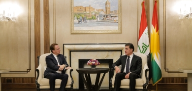 نـێــچــیرڤـــان بـــارزانی، سەرۆکی هەرێمی کوردستان، پێشوازیی لە بەڕێز پاتریک دورێل، باڵیۆزی فەرەنسا لە عێراق کرد.