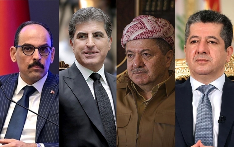 الرئيس بارزاني ونيجيرفان بارزاني ومسرور بارزاني يجتمعون مع رئيس جهاز الاستخبارات التركي