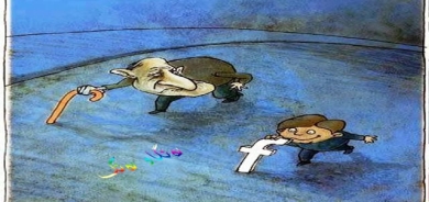 كاریكاتێر، ئەم كاریكاتێرە ئاماژە بە پێویستیی مرۆڤ دەكات