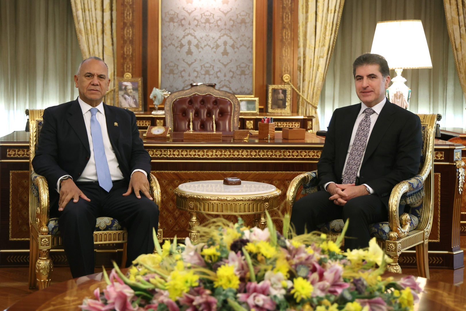 نێچيرڤان بارزانى، سه‌رۆكى هه‌رێمى كوردستان پێشوازیی له‌ باڵيۆزى ڤه‌نزوێلا كرد