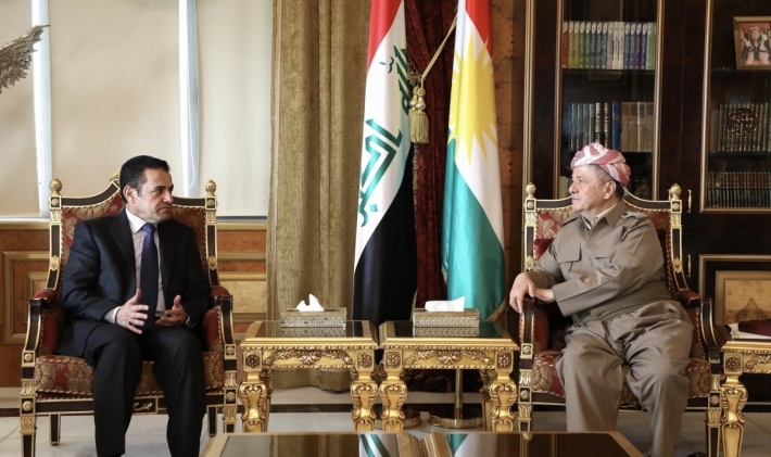 Serok Barzanî û Qasim Erecî li ser çareserkirina pirsgirêkên navbera Hewlêr û Bexdayê axivîn