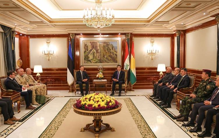 Nêçîrvan Barzanî û Wezîrê Parastinê yê Estonyayê civiyan