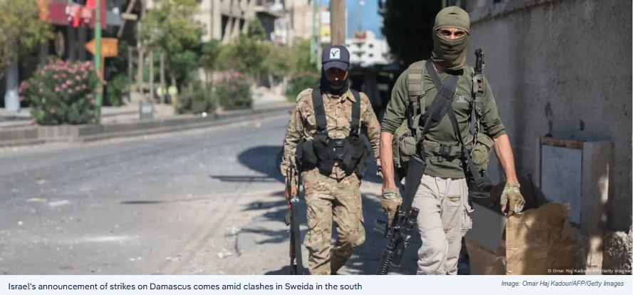 Drones Target Syrian Defense Ministry Building; Clashes Resume in Sweida Despite Ceasefire