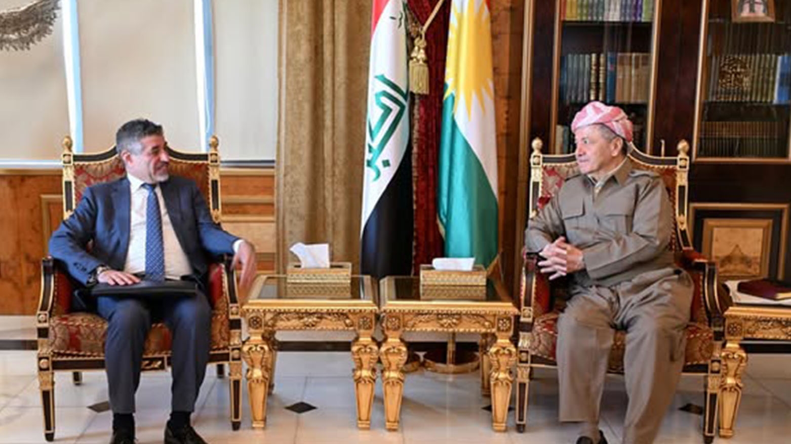 لە سەلاحەددین سەرۆك مەسعود بارزانی پێشوازی لە بەڕێز باڵیۆز ستیڤن فەیگن هەڵسوڕێنەری كاروباری باڵیۆزخانەی ئەمەریكا لە عێراق كرد.