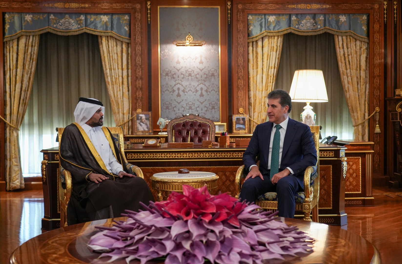 سه‌رۆكى هه‌رێمى كوردستان، به‌مه‌به‌ستى ماڵئاوايى بۆ كۆتاييهاتنى ئه‌ركه‌كه‌ى، پێشوازيى له‌ به‌ڕێز حسێن بن عه‌لى ئه‌لفه‌زاله‌، كونسوڵى گشتيى قه‌ته‌ر له‌ هه‌رێمى كوردستان كرد