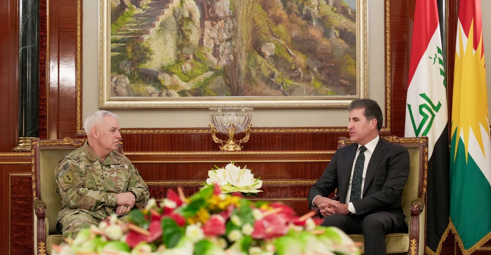 نيجيرفان بارزاني وقائد قوات التحالف في العراق وسوريا يبحثان المخاطر الإرهابية