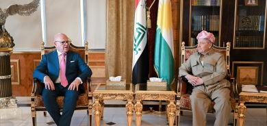 لە سەلاحەددین سەرۆك مەسعود بارزانی پێشوازی لە بەڕێز تۆماسۆ سانسۆنی كونسوڵی گشتیی ئیتاڵیا لە هەولێر كرد