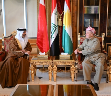 لە سەلاحەددین سەرۆک مەسعود بارزانی پێشوازی لە بەڕێز خالد ئەحمەد مەنسور باڵیۆزی شانشینی بەحرەین لە عێراق کرد.