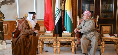 لە سەلاحەددین سەرۆک مەسعود بارزانی پێشوازی لە بەڕێز خالد ئەحمەد مەنسور باڵیۆزی شانشینی بەحرەین لە عێراق کرد.