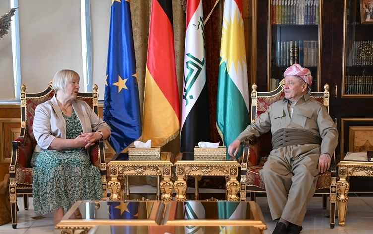 له سەلاحەددین سەرۆك مەسعود بارزانی پێشوازی لە بەڕێز كریستیەن هۆهمەن باڵیۆزی ئەڵمانیا لە عێراق كرد