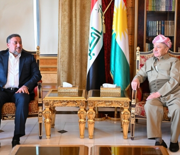 لە سەلاحەددین سەرۆک مەسعود بارزانی پێشوازی لە بەڕێز خەمیس خەنجەر سەرۆکی هاوپەیمانێتیی سیادە کرد