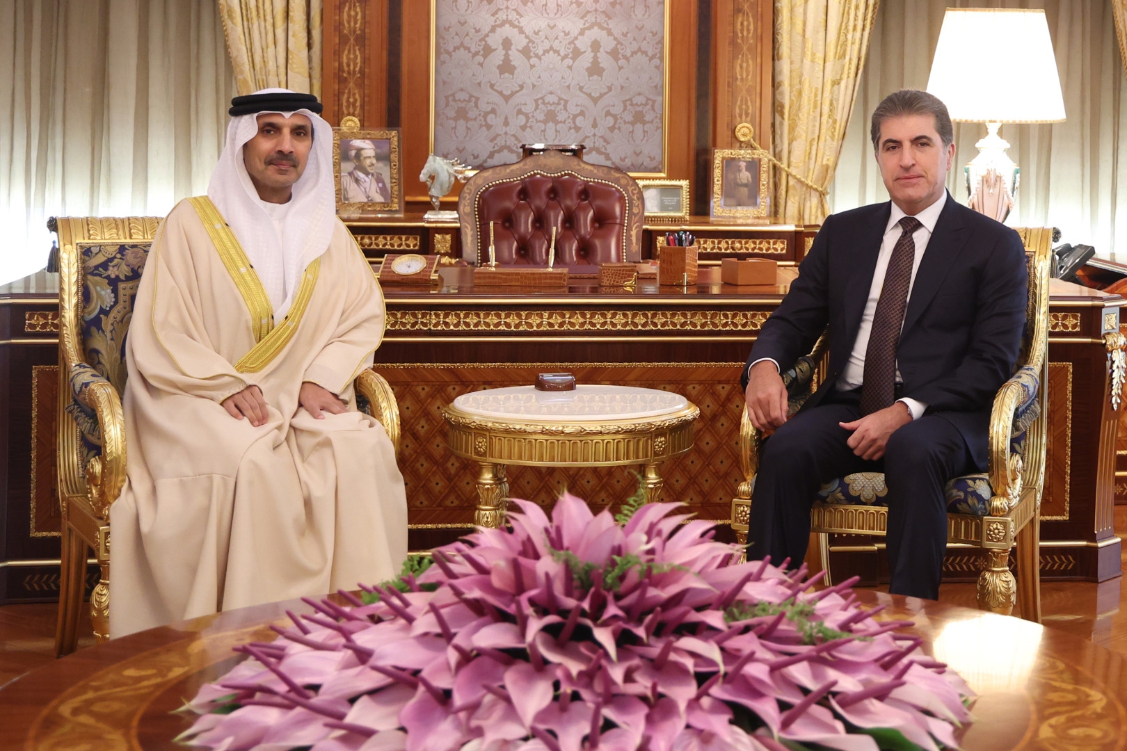 President Nechirvan Barzani meets with the Ambassador of Bahrain
