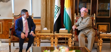 ســـەرۆك  بـــارزانـــی پێشوازی لە ستیڤن فەیگن هەڵسوڕێنەری كاروباری باڵیۆزخانەی ئەمەریكا لە عێراق  كرد