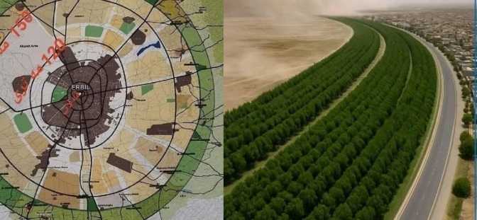 مشروع «الحزام الأخضر» ينقذ أربيل من الغبار القادم من العراق