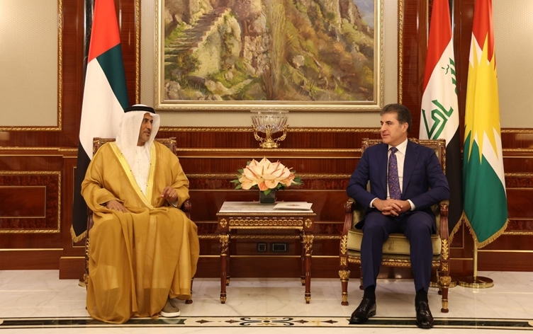 سه‌رۆكى هه‌رێمى كوردستان، پێشوازيى له‌ به‌ڕێز سه‌عيد ئه‌لهاجرى، وه‌زيرى ده‌وڵه‌ت و نێرده‌ى تايبه‌تى ئيمارات بۆ كاروبارى ئابوورى بۆ هه‌رێمى كوردستان و شاندێكى ياوه‌رى، كرد