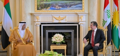 سه‌رۆكى حکوومەتی هه‌رێمى كوردستان، پێشوازی له‌ سه‌عيد مبارك ئه‌لهاجرى، وه‌زيرى ده‌وڵه‌ت و نێرده‌ى تايبه‌تى ئيمارات بۆ كاروبارى ئابوورى بۆ هه‌رێمى كوردستان و شاندێكى ياوه‌رى كرد