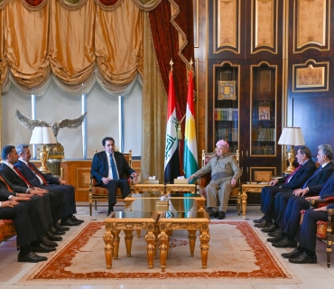 لە سەلاحەدین سەرۆک مەسعود بارزانی پێشوازی لە شاندێکی ئیئتیلافی ئەساسی عێراقی بە سەرۆکایەتی موحسن مەندەلاوی کرد.