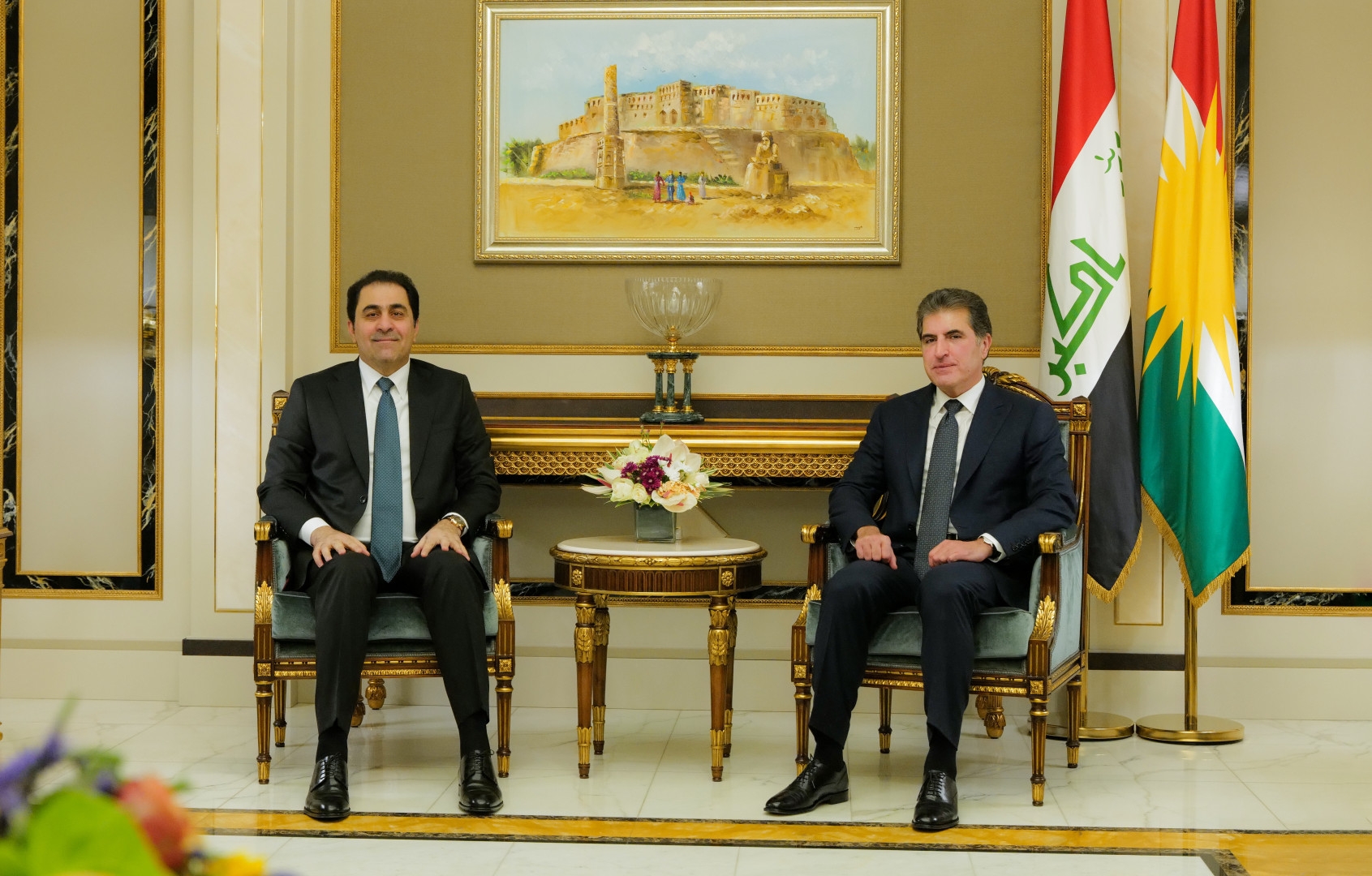 President Nechirvan Barzani receives the Deputy Speaker of the Iraqi Parliament