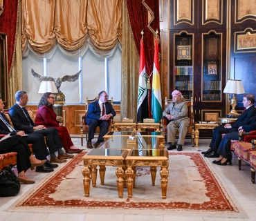 لە سەلاحەددین سەرۆك مەسعود بارزانی پێشوازی لە بەڕێز جۆشوا هاریس هەڵسوڕێنەری باڵیۆزخانەی ئەمەریكا لە عێراق كرد.