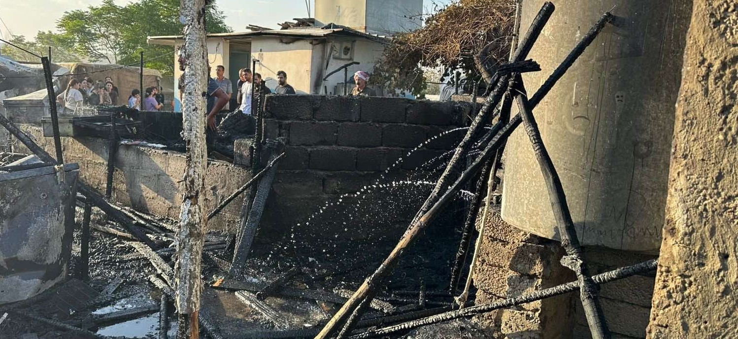 حريق يلتهم خمس خيام للنازحين في اقليم كوردستان