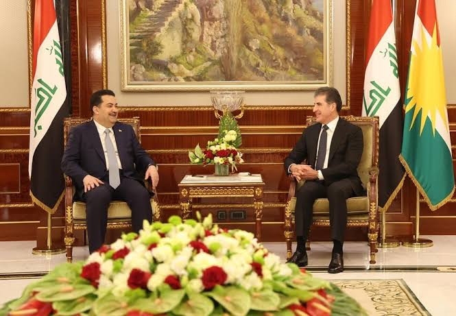 President Nechirvan Barzani receives a phone call from Prime Minister Al-Sudani
