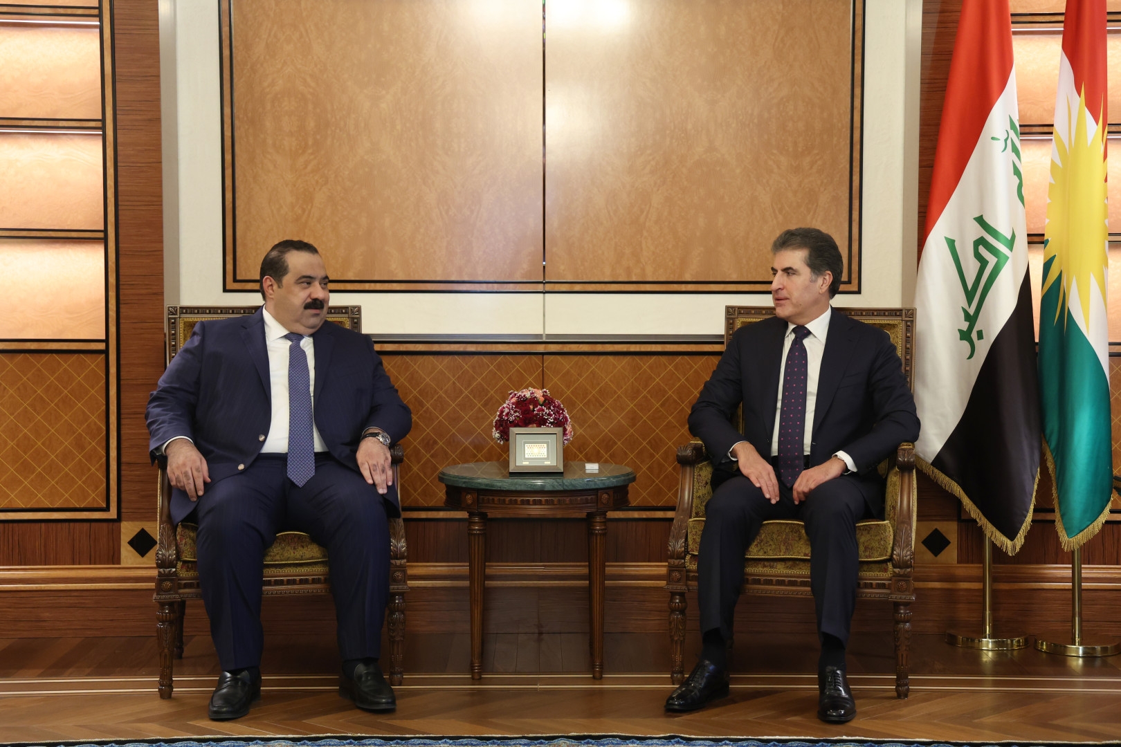 President Nechirvan Barzani receives the head of Iraq’s Azm Alliance