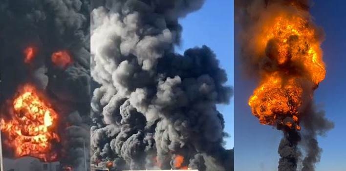 اندلاع حريق كبير في محطة وقود بحي 