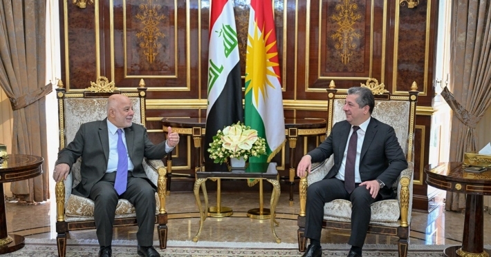 رئيس حكومة اقليم كوردستان يستقبل رئيس ائتلاف النصر