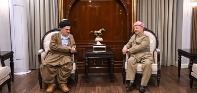 سەرۆك مسعود بارزانی لە پیرمام پێشوازی لە بەڕێز محەمەدی حاجی مەحمود سەرۆکی پارتی سۆسیال دیموکراتی کوردستان کرد.