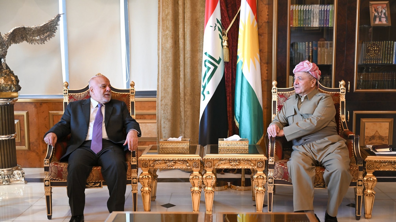 Serok Barzanî û Heyder Ebadî pêşhatên Siyasî yên Iraqê gotûbêj kirin