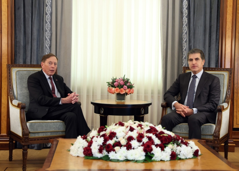 سەرۆکی هەرێمی کوردستان، پێشوازیی لە دەیڤد پێتریۆس، سەرۆکی پێشووی دەزگای هەواڵگریی ناوەندیی ئەمریکا (سی ئای ئەی) و دۆستی کۆنی عێراق و هەرێمی کوردستان کرد