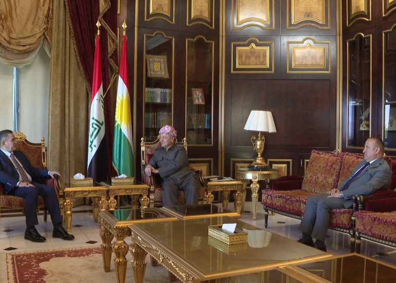 سەرۆک مەسعود بارزانی پێشوازی لە بەڕێز عەدنان زورفی سەرۆکی هاوپەیمانی بەدیل کرد