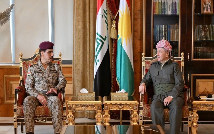 لە پیرمام سەرۆک مسعود بارزانی پێشوازی لە بەڕێز فەریقی یەکەمی ڕوکن عەبدولئەمیر ڕەشید یارەڵڵا، سوپا ساڵاری عێراق و شاندێکی یاوەری کرد