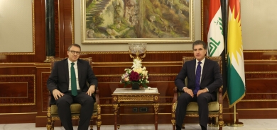 نێچيرڤان بارزانى، سه‌رۆكى هه‌رێمى كوردستان، پێشوازيى له‌ به‌ڕێز ئانل بۆرا ئينان، باڵيۆزى توركيا له‌ عێراق كرد.