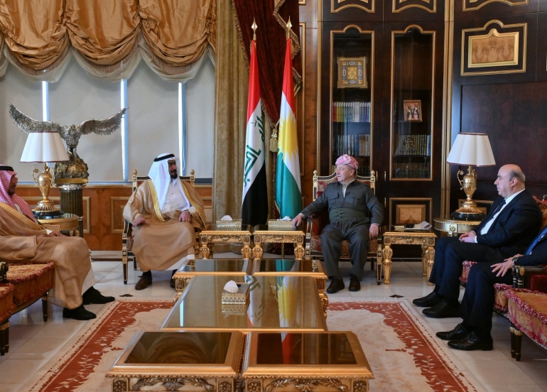 بــارەگــای بــارزانـی :   سەرۆك بارزانی و شێخ شەمەر حەمیدی جەختیان لە هەماهەنگی نێوان لایەنە سیاسییەکانی عێراق کردەوە