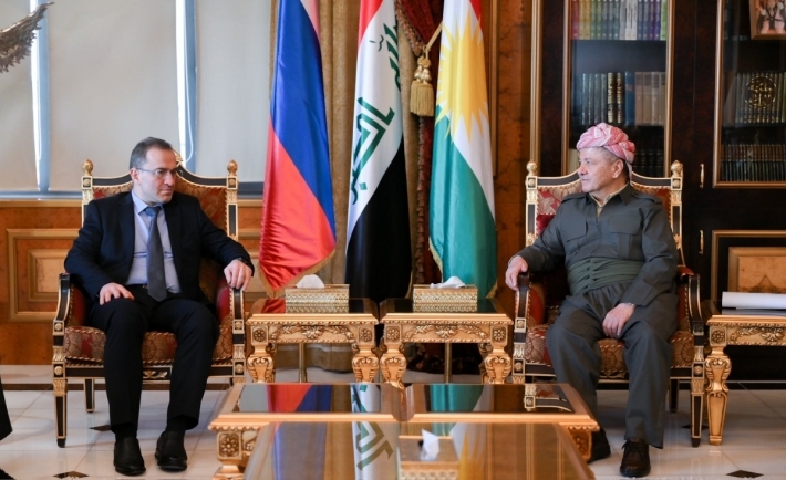 Serok Barzanî     Pêşwazî li Balyozê Rûsyayê li Iraqê Kir