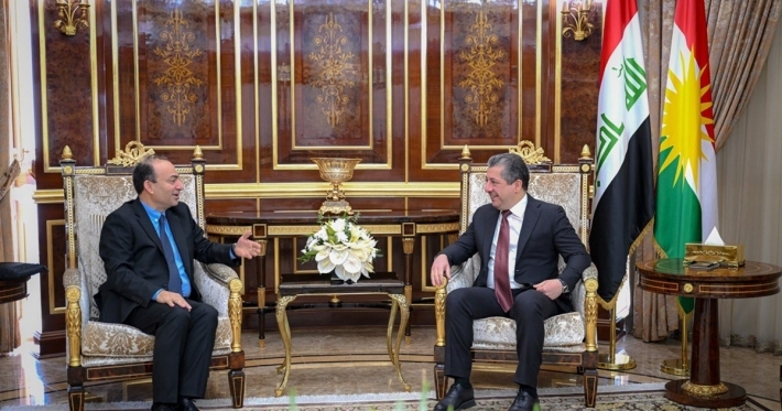 رئيس حكومة اقليم كوردستان يستقبل عثمان بايدمير