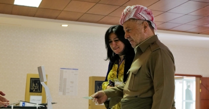 Serok Barzanî beşdarî di proseya helbijartinên Parlamentoya Iraqê de kir