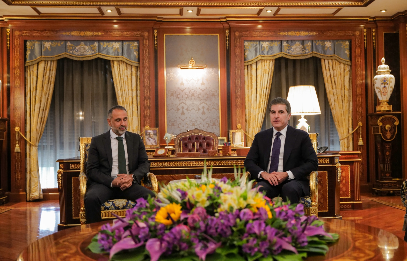 President Nechirvan Barzani receives the British Ambassador to Iraq