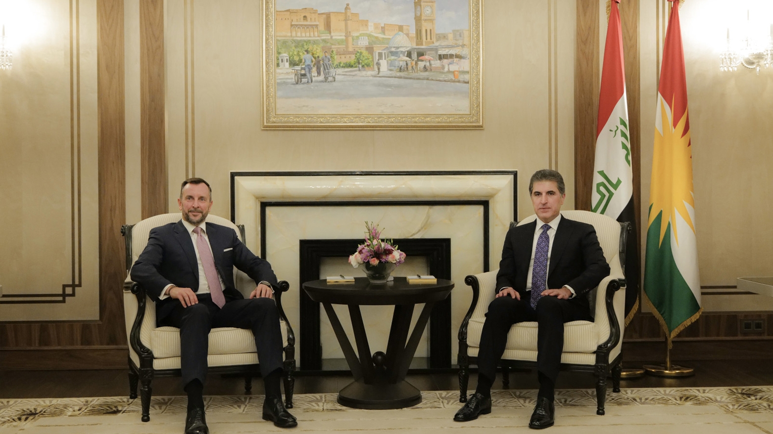 President Nechirvan Barzani meets with the Ambassador of Italy