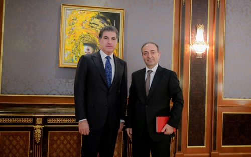 نێچيرڤان بارزانى، سه‌رۆكى هه‌رێمى كوردستان، له‌ ديدارێكدا له‌گه‌ڵ سياسه‌تمه‌دارى كورد و سه‌رۆكى پێشووترى شاره‌وانيى دياربه‌كر به‌ڕێز ئۆسمان بايده‌مير، پرۆسه‌ى ئاشتييان له‌ توركيا تاوتوێ كرد