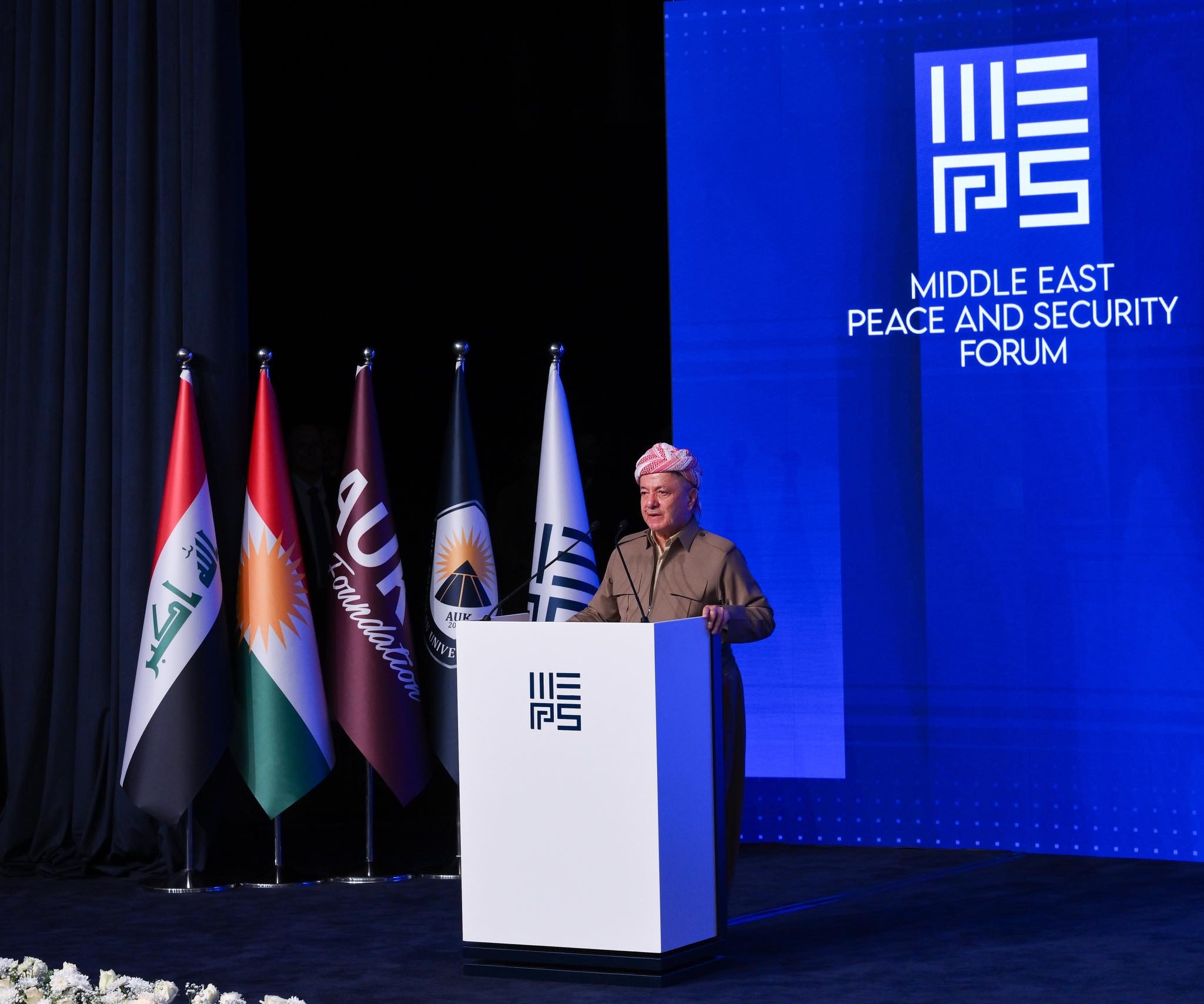 President Masoud Barzani Addresses MEPS 2025 Forum in Duhok, Calls for Stability, Constitutional Commitment, and Improved Services