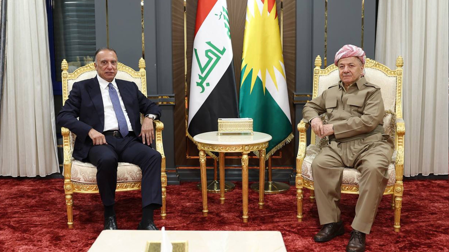 سەرۆک بارزانی و مستەفا کازمی بارودۆخی سیاسیی عێراق و ناوچەکە تاوتوێ دەکەن