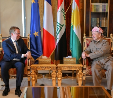 لە پیرمام سەرۆک مەسعود بارزانی پێشوازی لە بەڕێز پاتریک دورێل باڵیۆزی فەرەنسا لە بەغدا کرد.