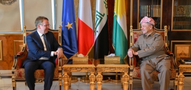 لە پیرمام سەرۆک مەسعود بارزانی پێشوازی لە بەڕێز پاتریک دورێل باڵیۆزی فەرەنسا لە بەغدا کرد.