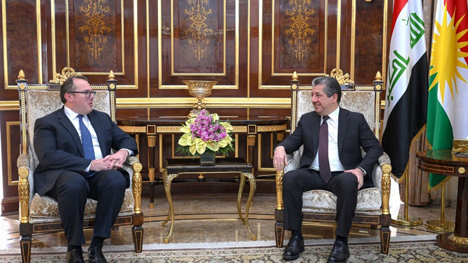 رئيس حكومة إقليم كوردستان يستقبل القائم بأعمال السفارة الأمريكية لدى العراق