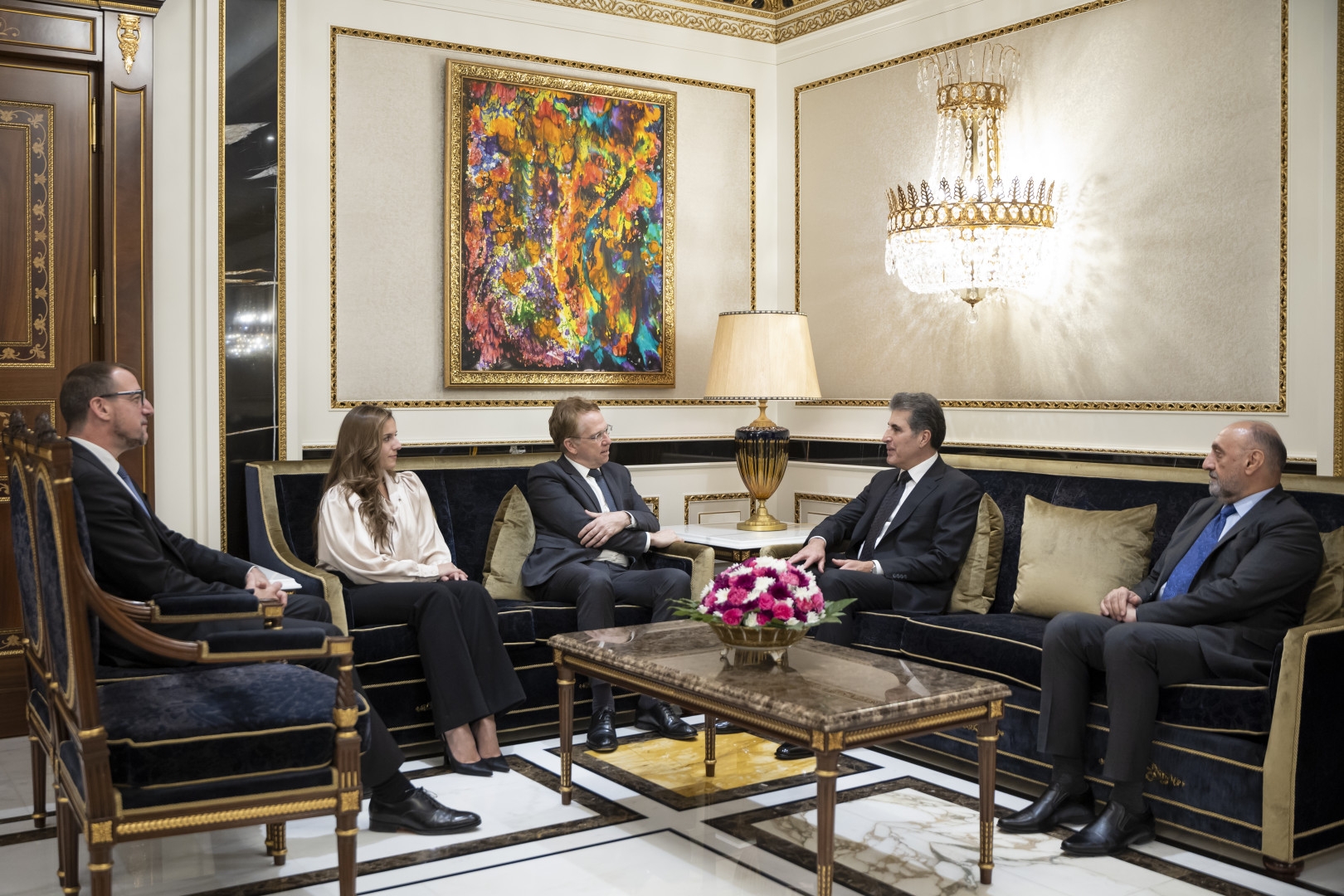 نێچیرڤان بارزانی، سەرۆکی هەرێمی کوردستان، پێشوازیی لە بەڕێز پاتریک دۆرێل، باڵیۆزی فەڕەنسا لە عێراق و شاندێکی یاوەری کرد.