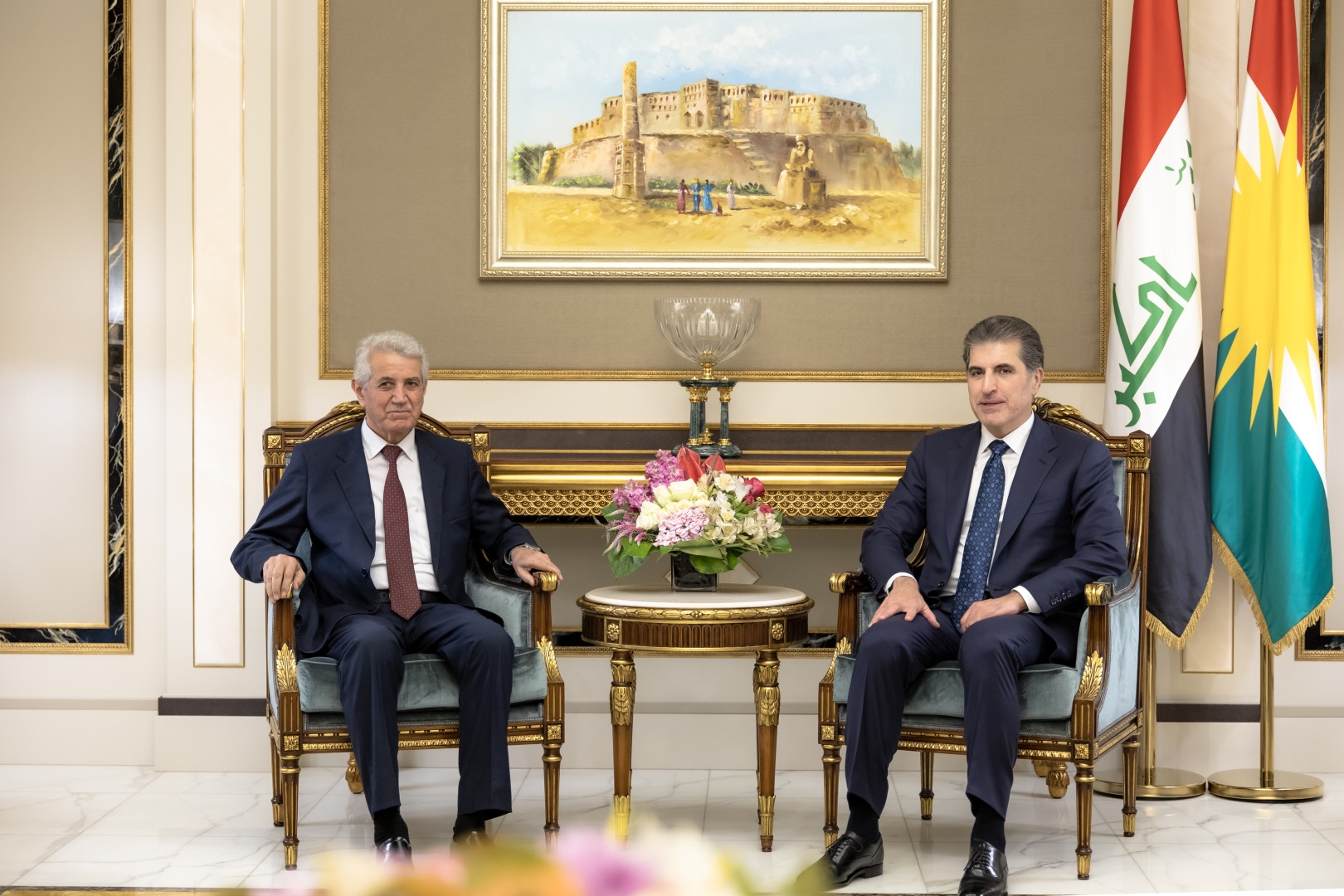 Nêçîrvan Barzanî pêşwaziya şandeka ENKSê kir